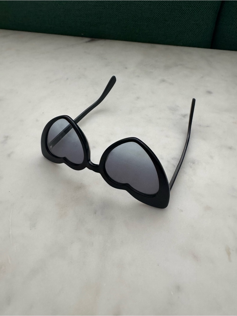 Saint Laurent Glossy Black Heart Frame Sunglasses with Gradient Lenses - Picture 3 of 3